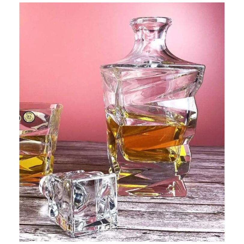 ZIG ZAG Decantor cristal Bohemia whisky 750 ml 